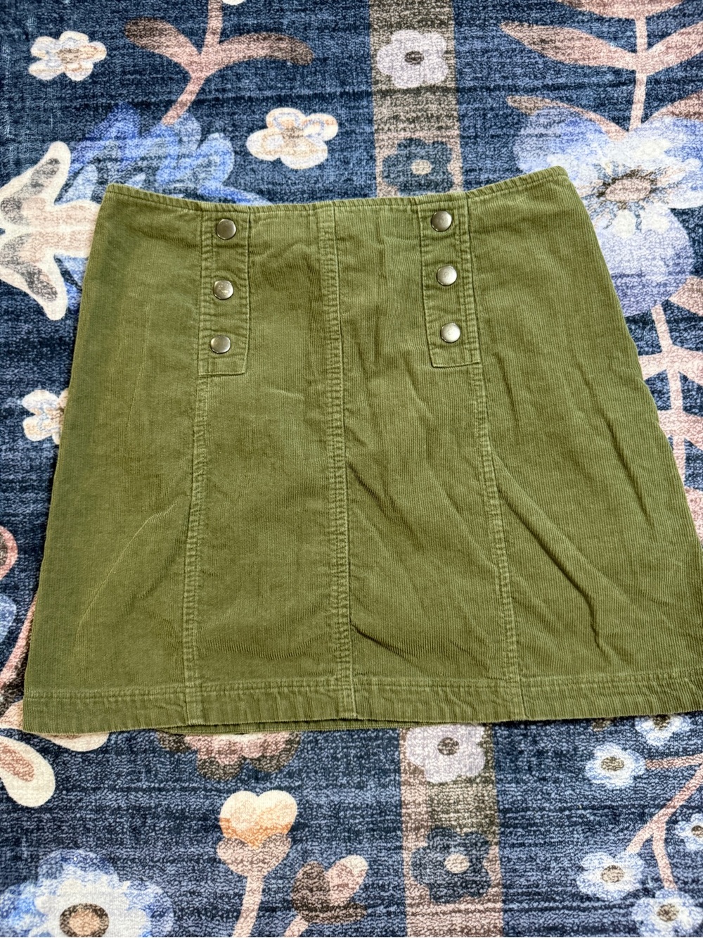 Hollister Olive Green Button-Detail Mini Skirt